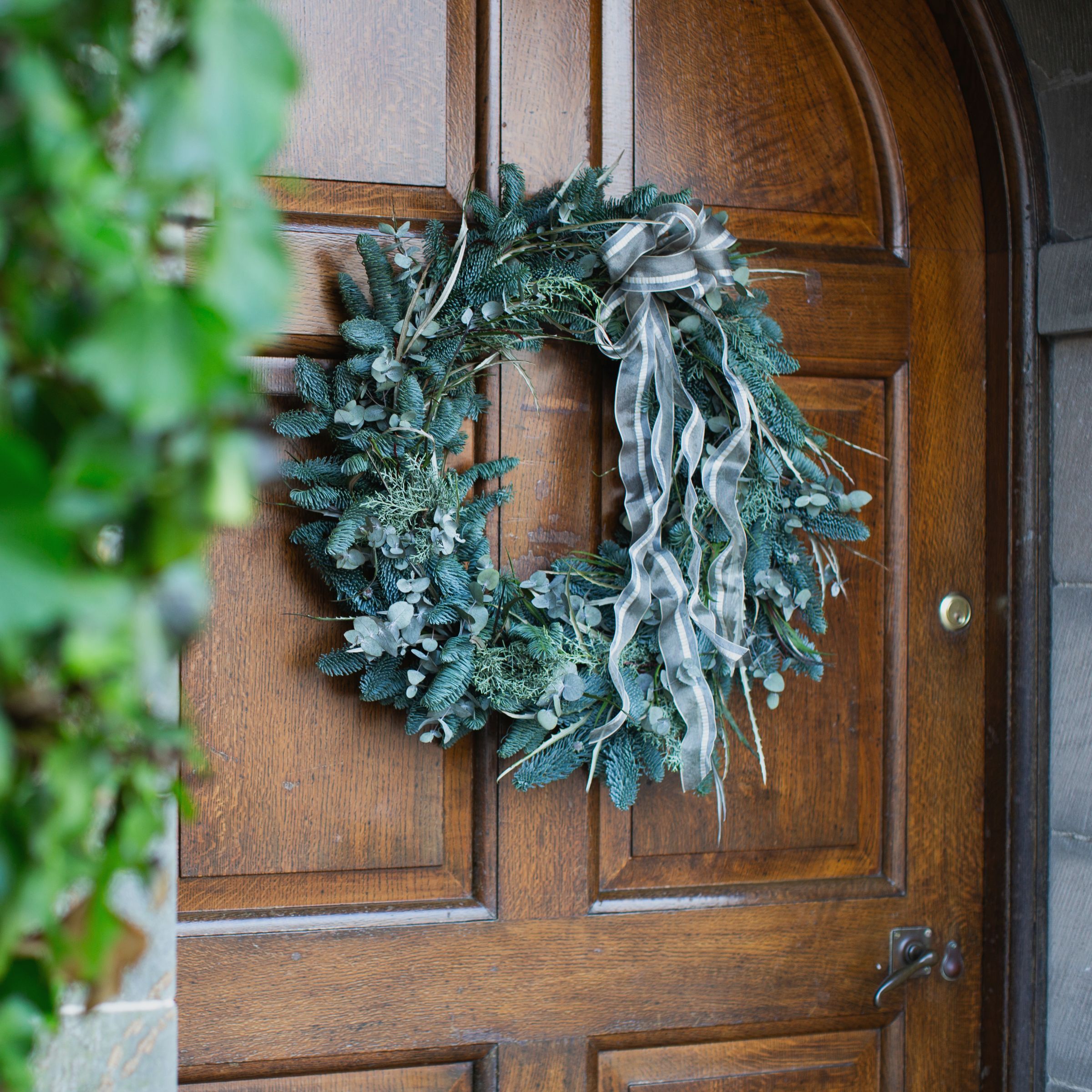 Christmas wreath at Bovey Castle  